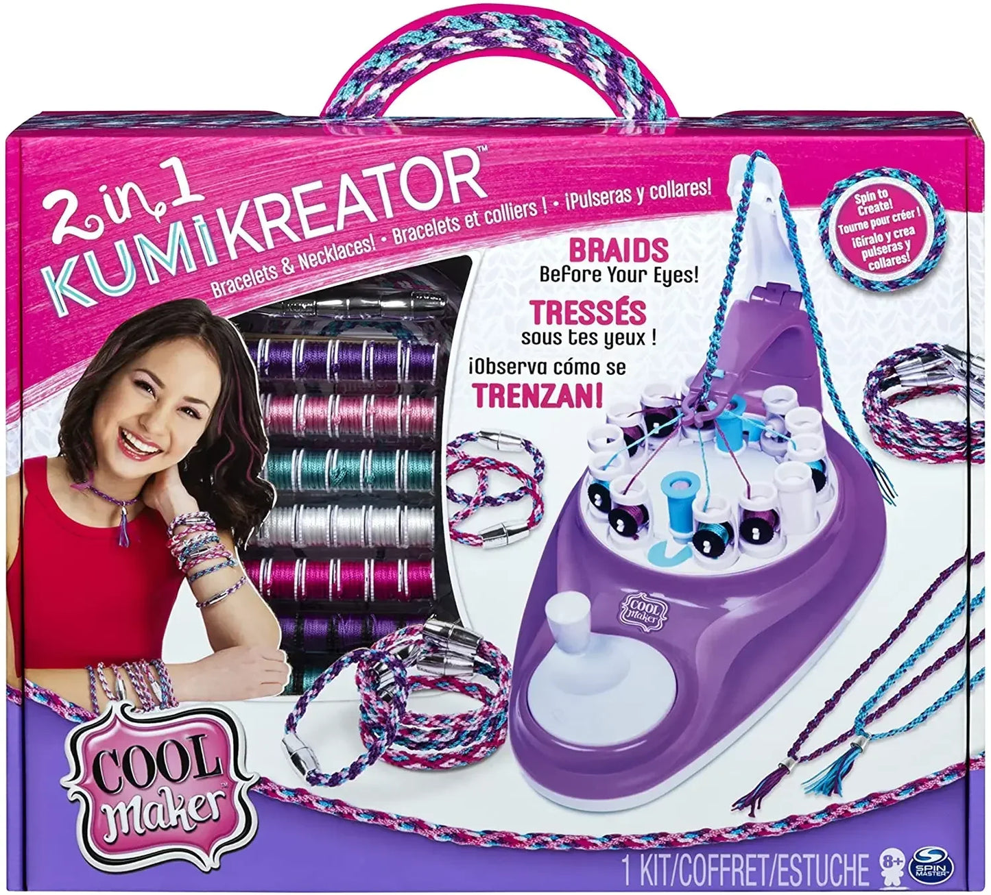 Cool Maker 2-in-1 KumiKreator Necklace & Friendship Bracelet Maker Activity Children's Toy Girl Hair Extension Maker Fashion Toy