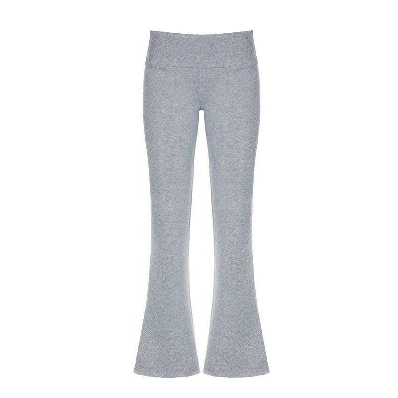 Low Waist Fashion Hip Hop Casual Tight Stretch Flare Pants Sweatpants Women