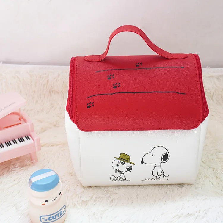 Snoopy Cosmetic Bag Anime Girl Wash Bag High Capacity House Shape Storage Bag Student Portable Cosmetic Bag Simple Wholesale
