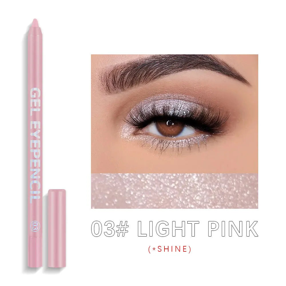 12 Colors Shine Pearlescent Eyeliner Pencil Waterproof Eyeliner Gel Pen