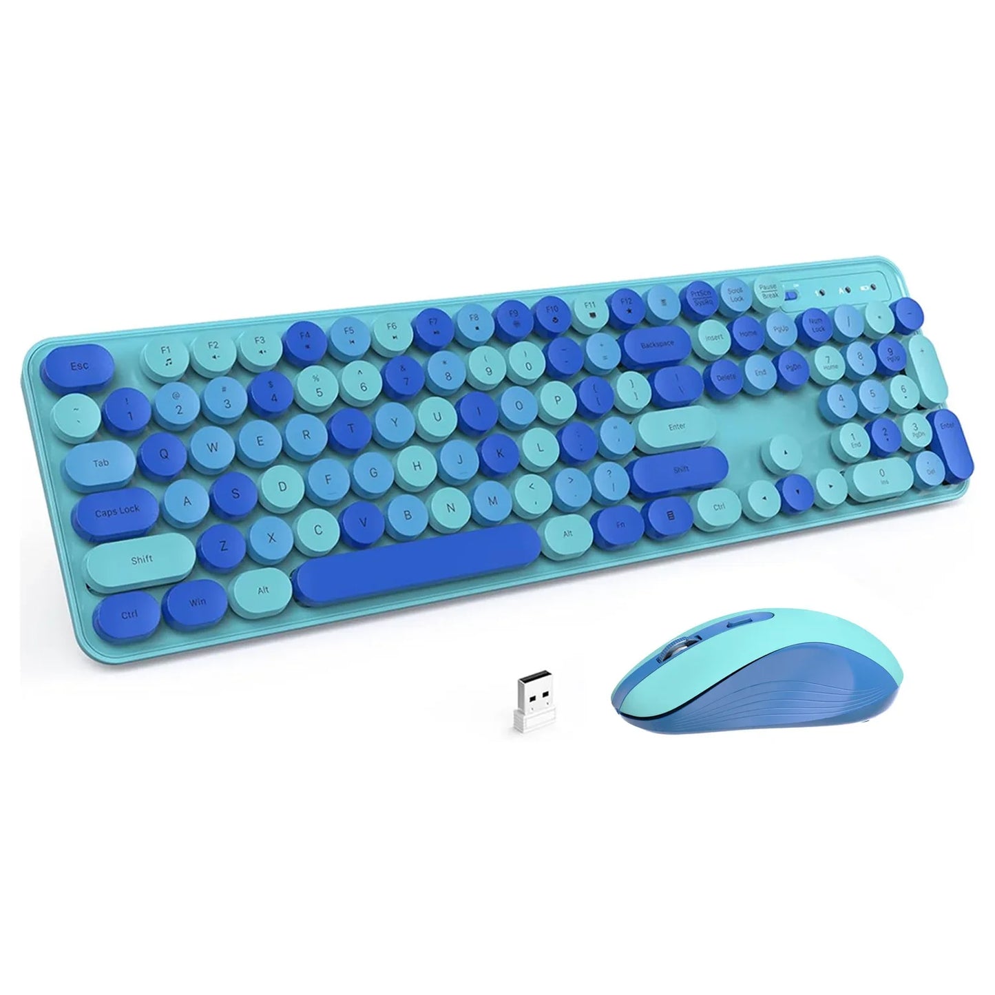 Wireless Keyboard Mouse Set High-Looking Girl Silent Office retro Cute Pink
