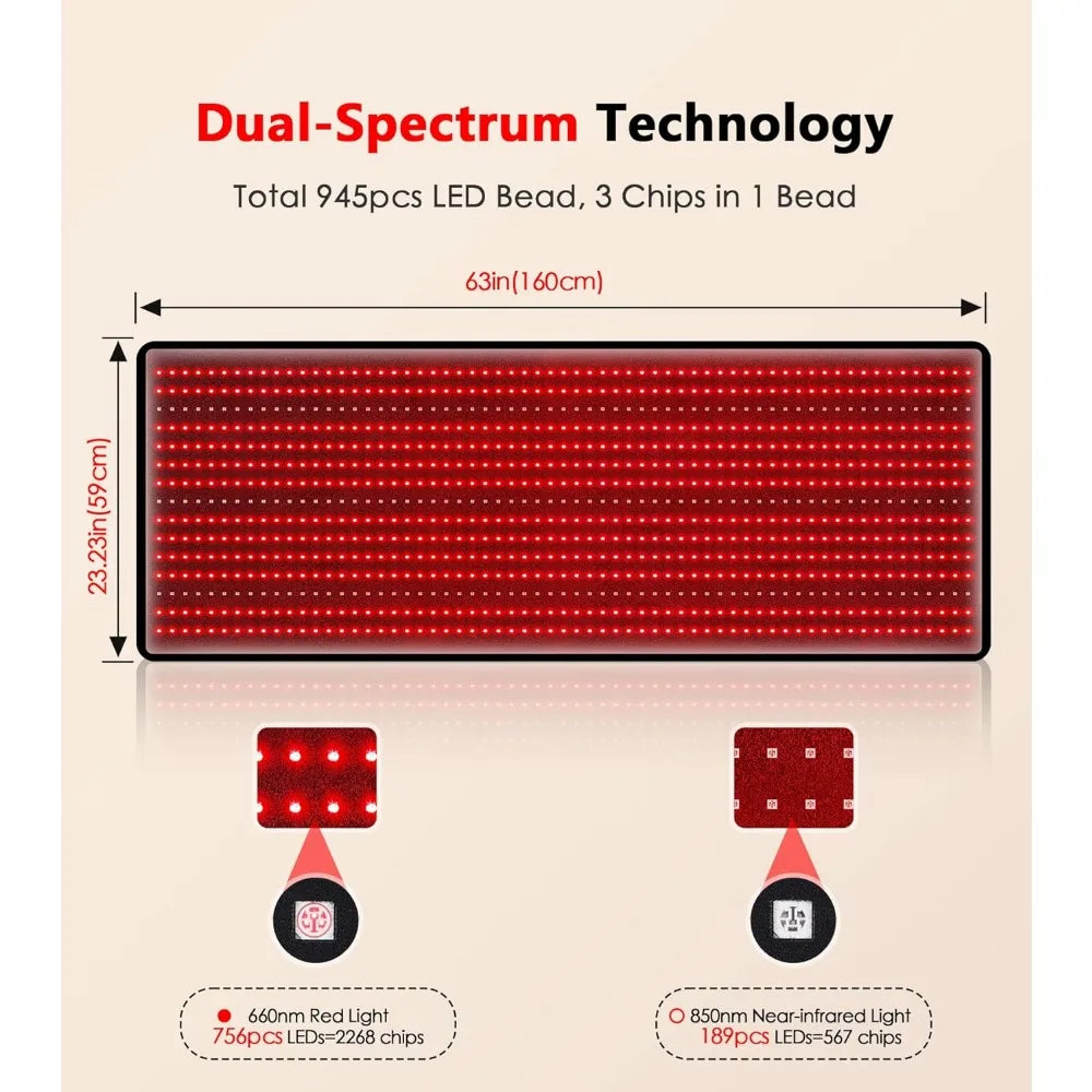 Red Light Therapy Mat, Infrared Light Therapy Pad for Full Body, Laying Red Heating Pad with Pulsing Mode, Electric Blankets