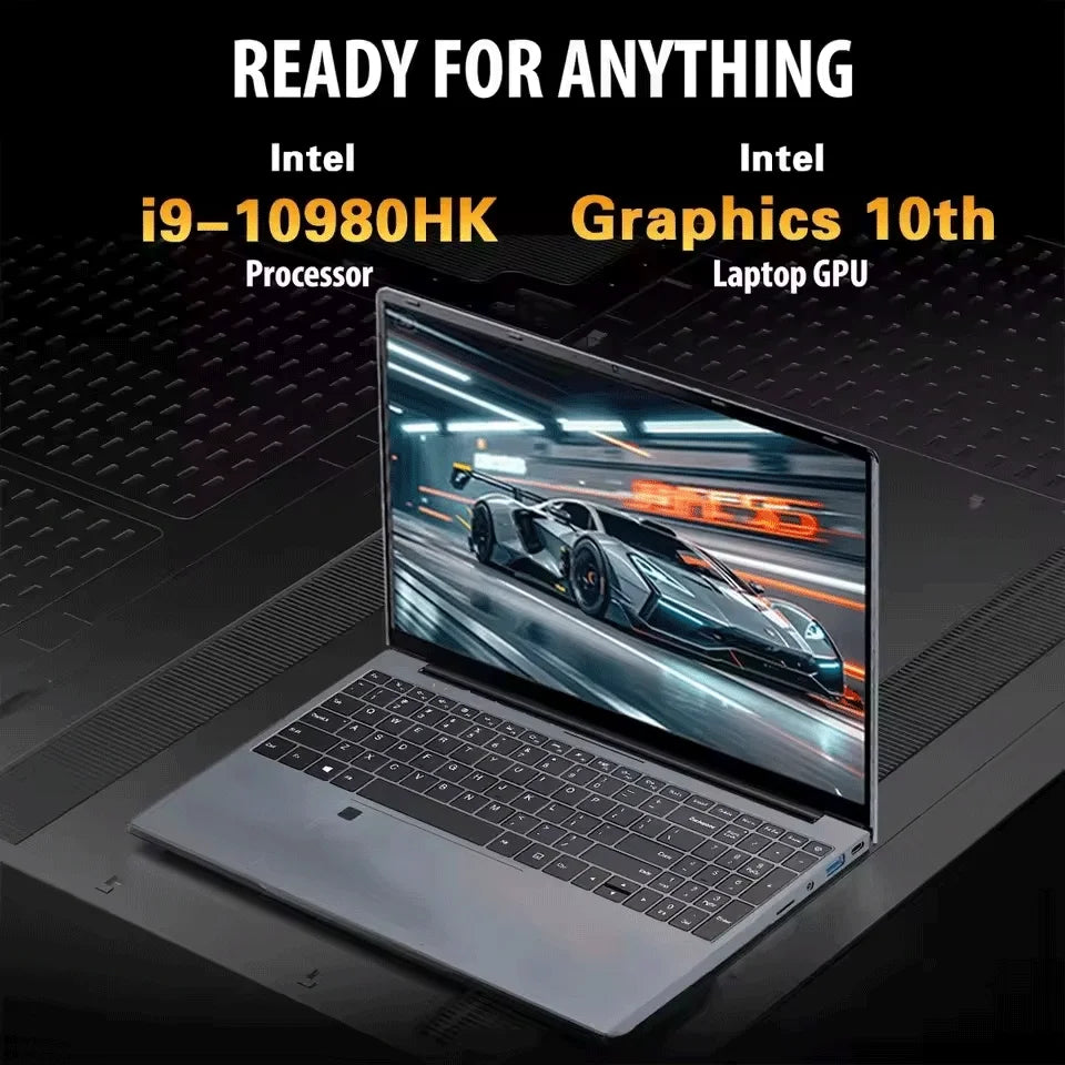 New 15.6" Portable LaptopIntel Core I9-10980HK 32GB RAM 2TB SSD Windows 11 5000mAh Fingerprint Office Gaming Notebook PC