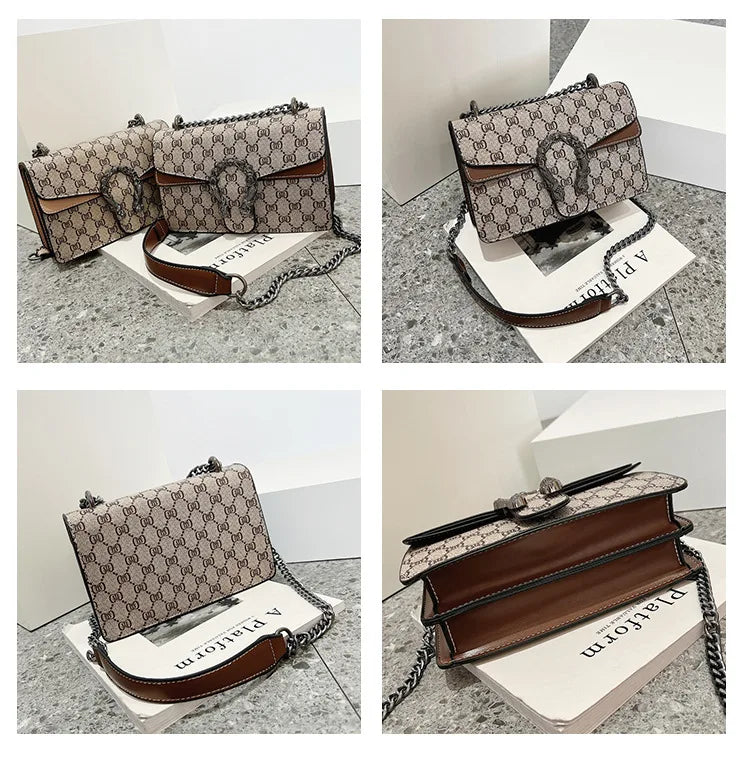 Fashion Popular Women's Bag Trend Brand Retro Chain Shoulder Bag High Quality Ladies Crossbody Bag Designer Luxury Handbag