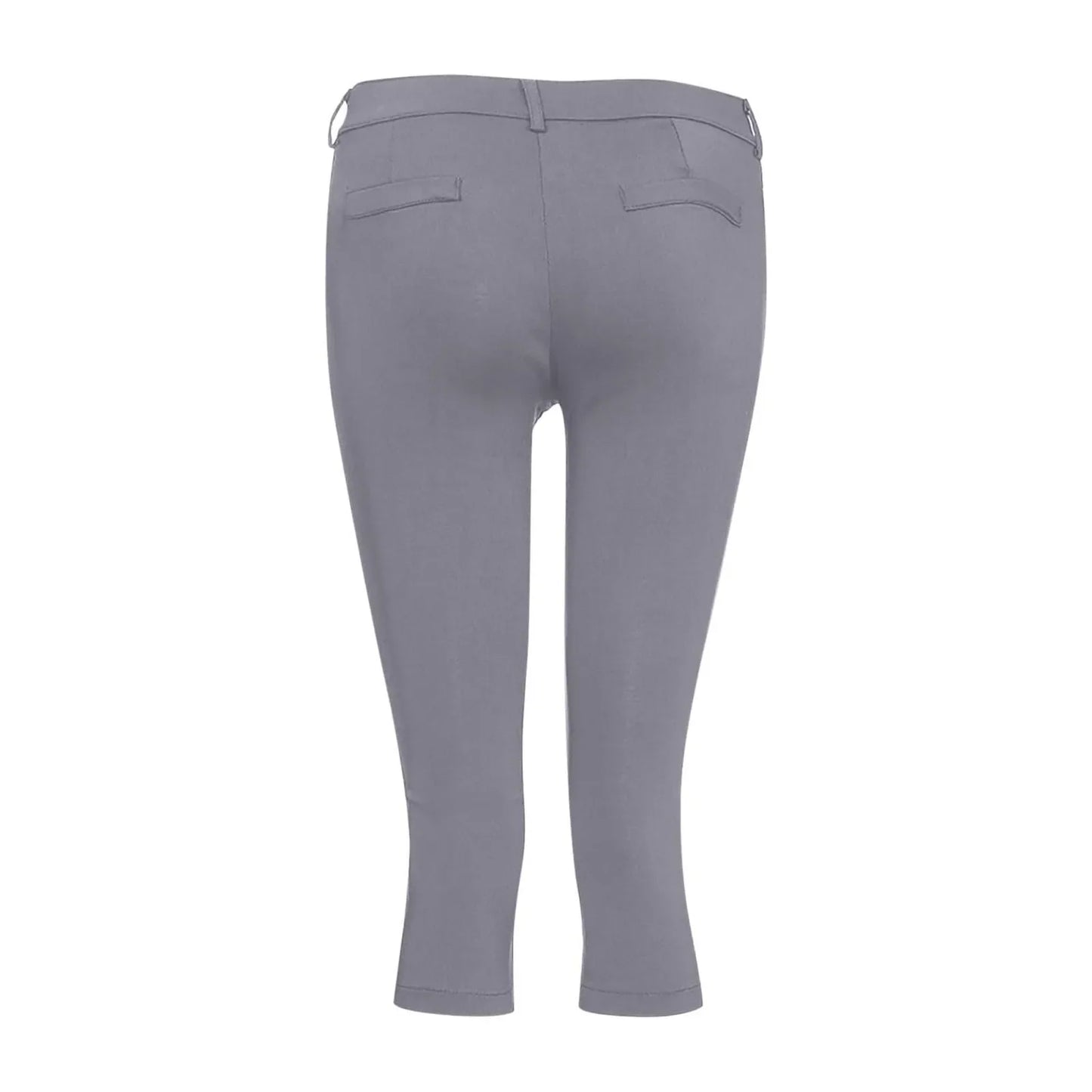 Women's Slim Fit Casual Solid Color Button Pocket Capris For Women