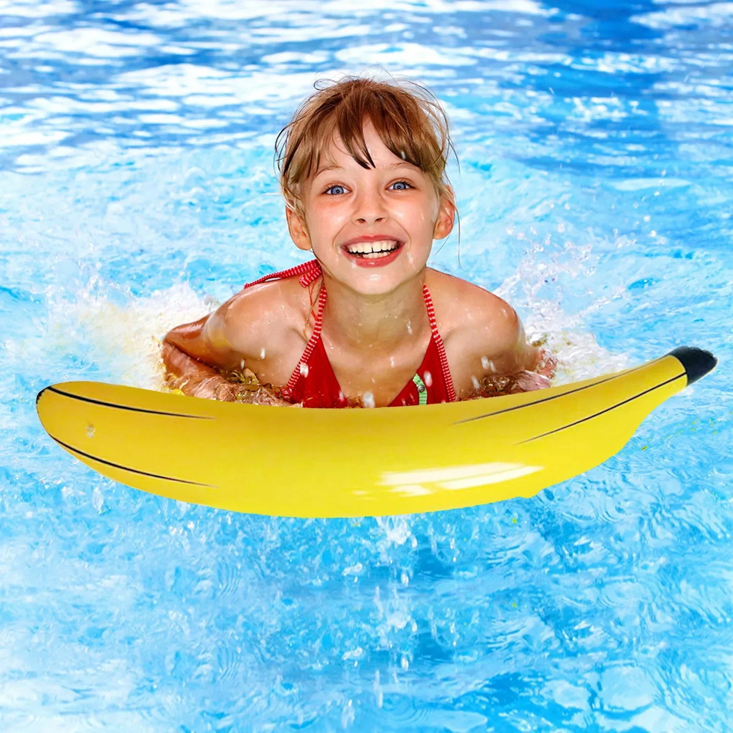 New Inflatable Big Banana PVC Blow Up Pool Water Toy Cute Beach Party Decor Kids Toy Kids Fruit Toy Inflated With Mouth Summer