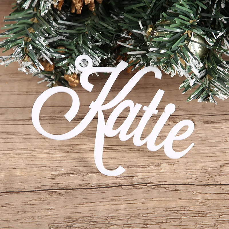 Christmas Stocking Name Tags Personalized Stocking Wood Letters Custom White Name Tags Christmas Rustic Country Farmhouse cutout