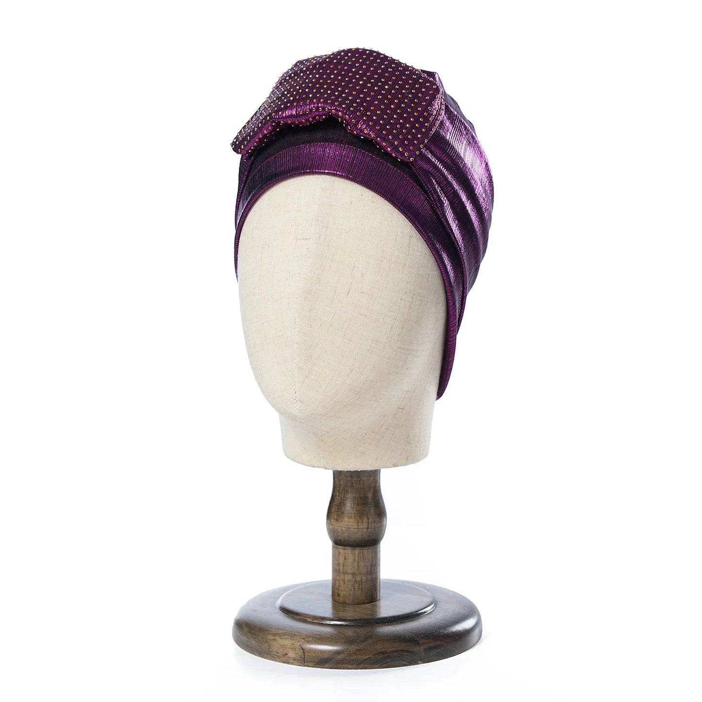 2024 New Glittering Rhinestones Turban Caps for Woman African Women Headtie Muslim Head Wraps Party Headpiece Hat
