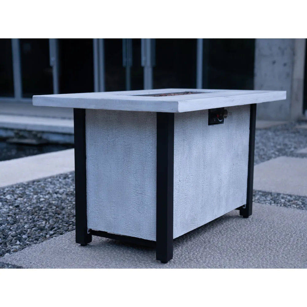 44" W x 25" H Outdoor Patio Propane Gas Fire Pit Table - 50,000 BTU High-temperature-resistant carving process