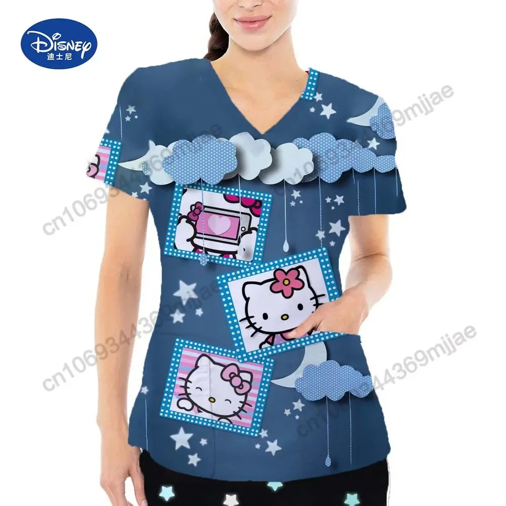 V-neck Female Clothing Women Summer 2023 Casual Wear Fashion Anime Tshirt Free Shipping 2000s Clothes Y2k Tops Women's T-shirt