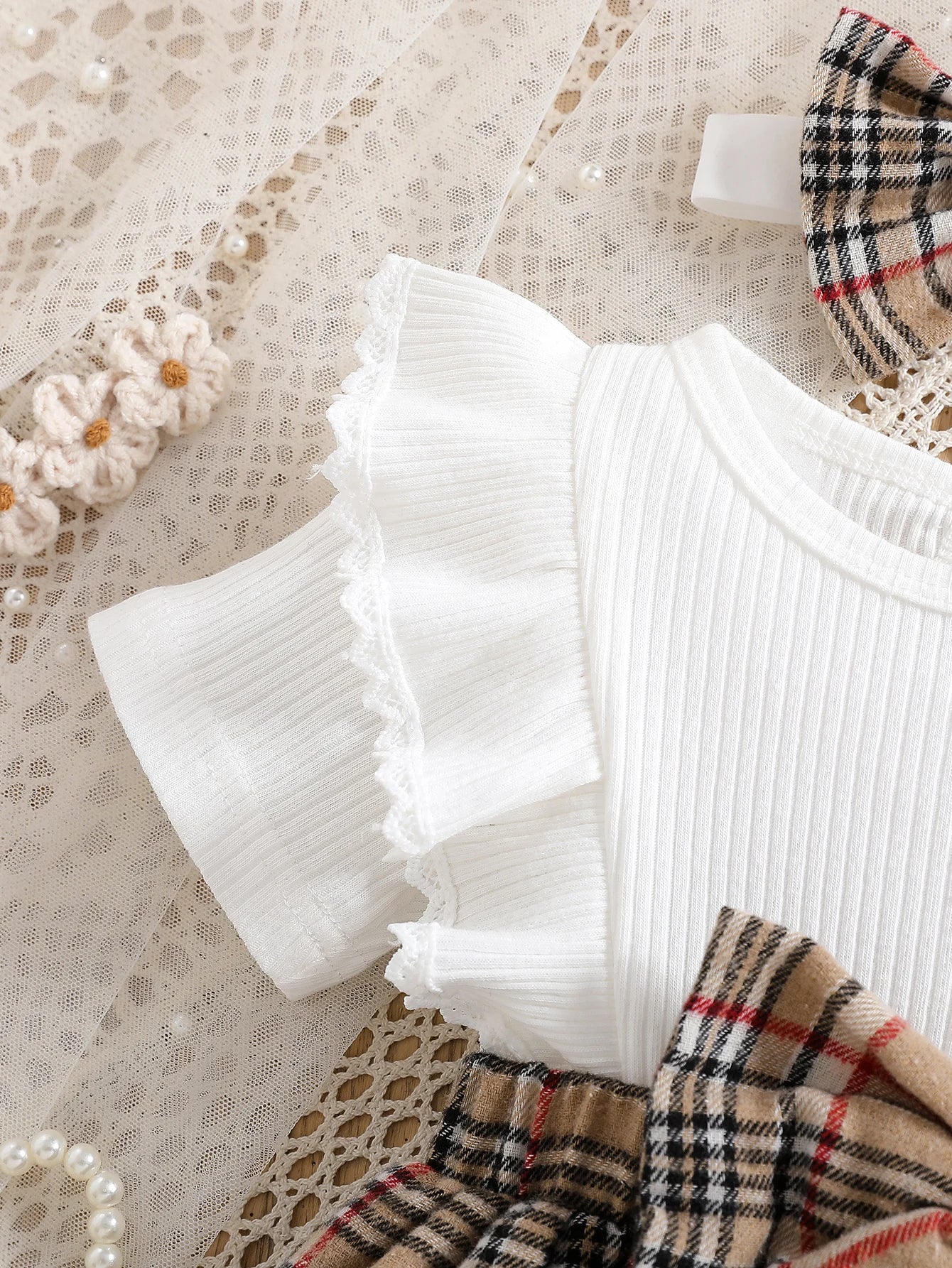 Baby Girl Summer Fashion Cute Casual Round Neck Ruffle Lace Decoration