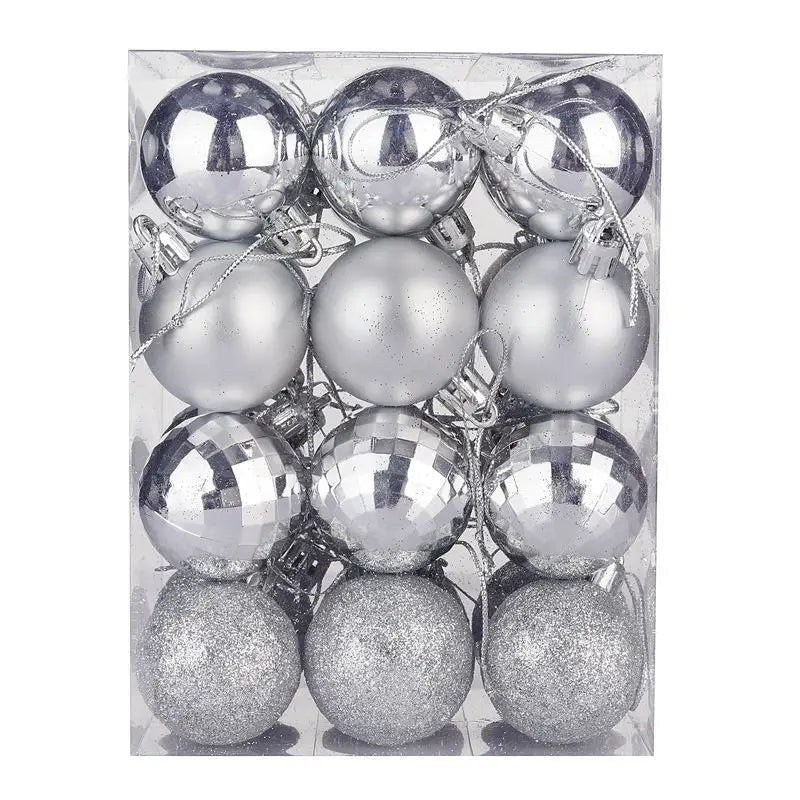 24Pcs Christmas Ball Pendent Decoration Xmas Tree Gold Glitter Hanging Ornament Ball Home Xmas Party Decor Navidad Gift Supplies
