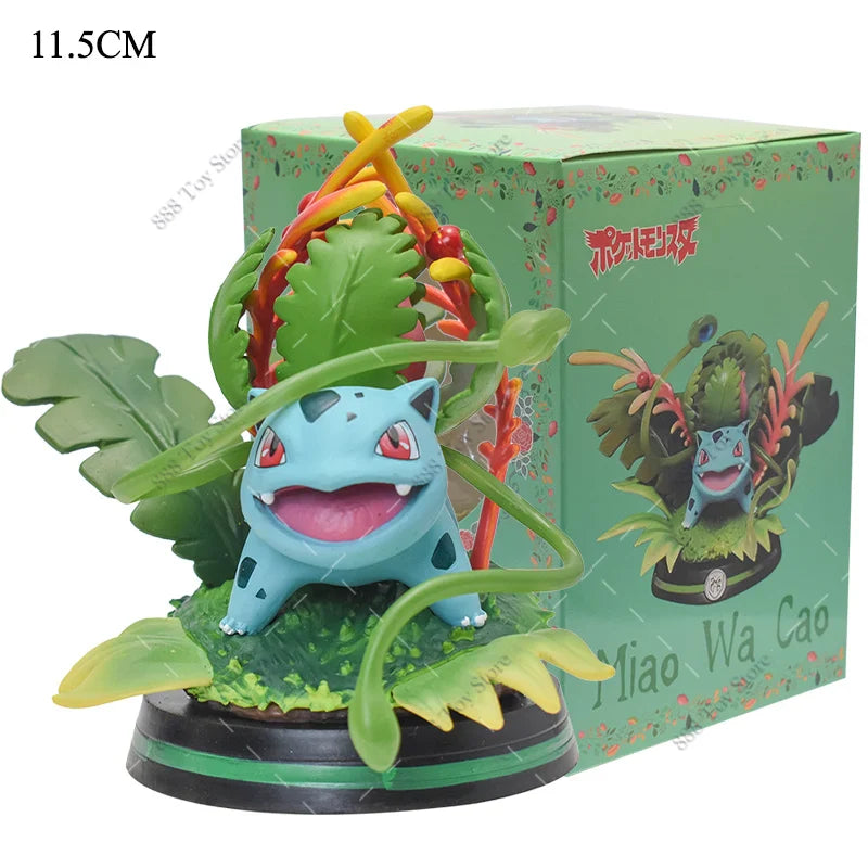 Anime Pokemon Figures Squirtle Charizard Bulbasaur Charmander Vulpix Special Effects Scene Version PVC Action Figure Model Toys
