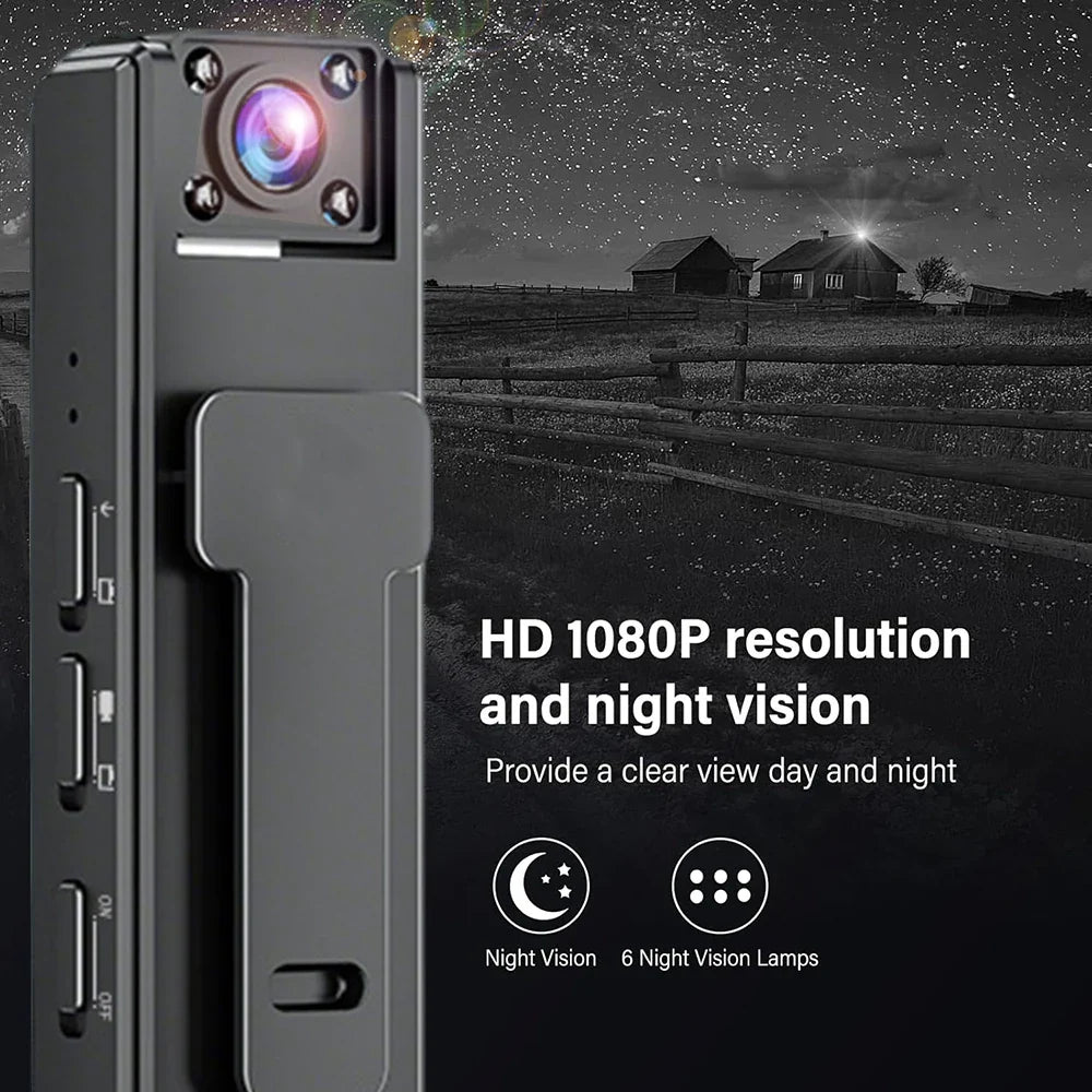 1080P Mini Body Camera Action Cam with Audio & Video Thumb Hands Free Waterproof Recording Wearable Cameras Portable Camcorder