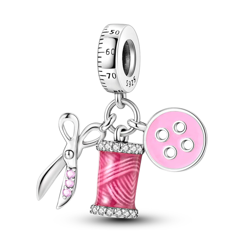Charms Bead 925 Sterling Silver Pink Butterfly Luminous Firefly Dangle