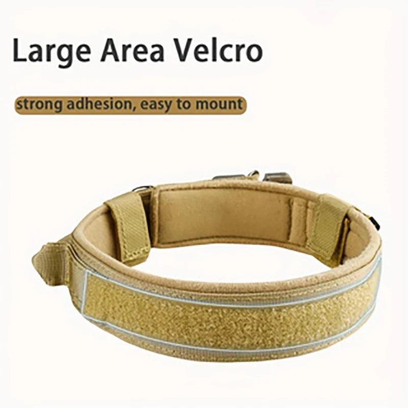 Tactical Dog Collar Adjustable Military Nylon Dog Collar with Control Handle and Heavy Duty Metal Buckle for Medium & Large Dog