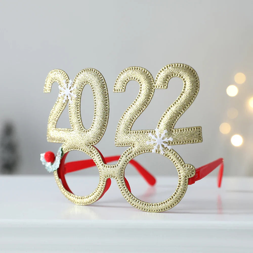 1 Pack Merry Christmas Glasses Santa Claus Snowman Antlers Christmas Tree Christmas Decoration Photo Prop Children New Year Gift