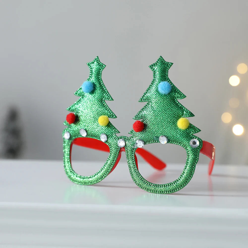 1 Pack Merry Christmas Glasses Santa Claus Snowman Antlers Christmas Tree Christmas Decoration Photo Prop Children New Year Gift