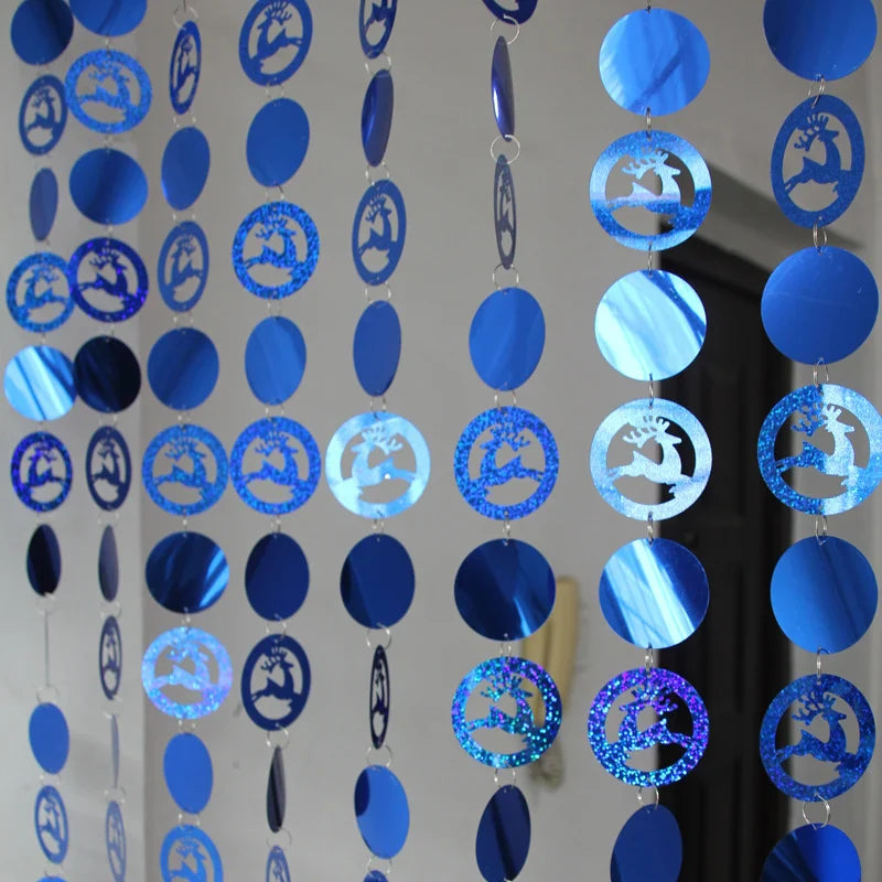 Christmas Decoration Home Curtain Snowflakes Laser sequins PVC Glitter Door Curtain Christmas tree Ornaments