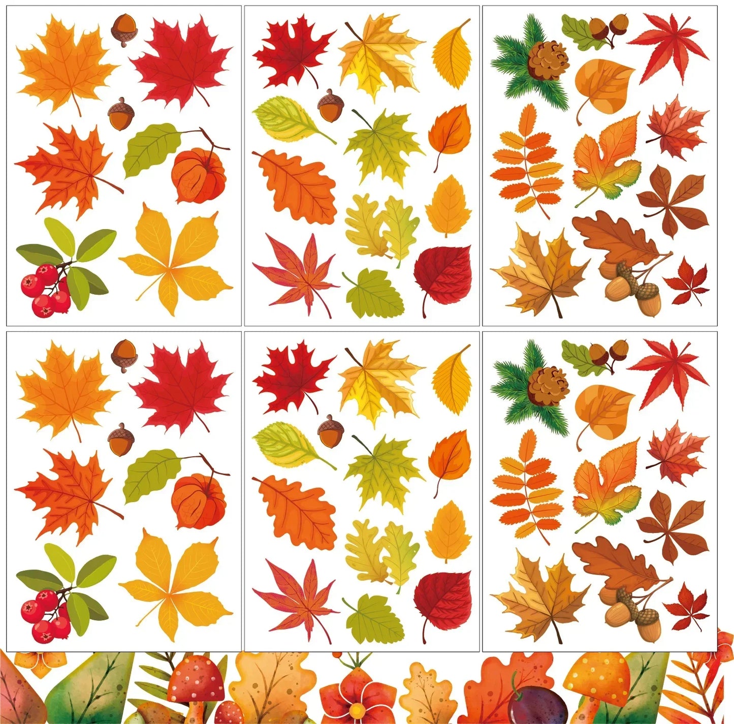 Thanksgiving Fall Leaves Window Clings Windows Doors Decorated With Maple Leaves Thanksgiving Glass Stickers Autumn Decoration