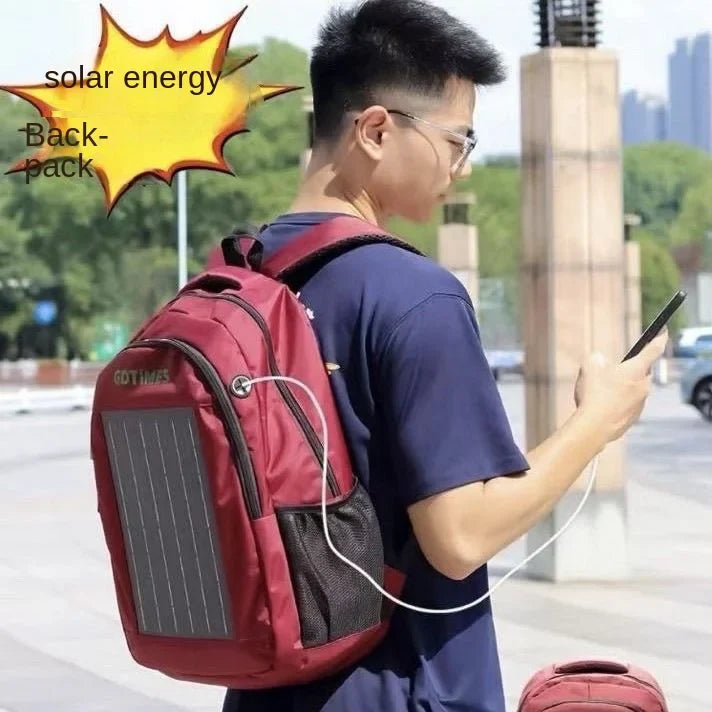 Solar Backpack Outdoor Charging Travel Travel Photovoltaic Backpack Led Lights Backpack Large Capacity Men And Women School Bags