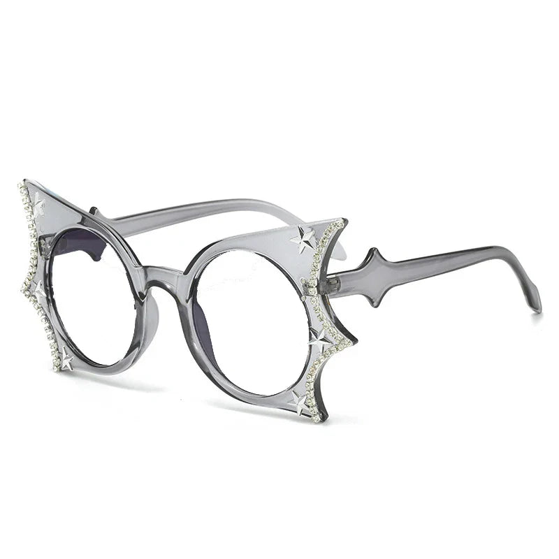 Diamonds Steampunk Sunglasses Women Men Luxury Brand Designer Bat Sun Glasses Trends Punk Rhinestone Shades Eyewear UV400 Oculos