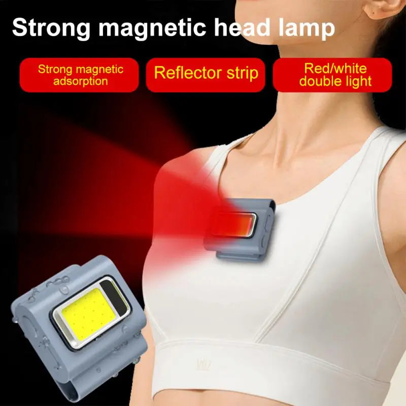 Multifunctional LED Portable Light with Magnetic Charging Light Clothespin Running Light Silicone Work Headlight Dog Chain Light