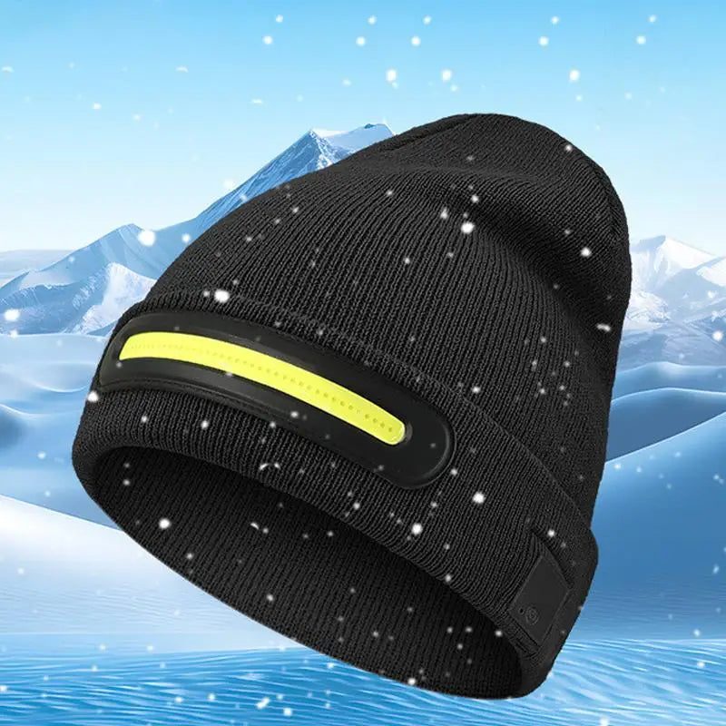 LED Beanie Hat Beanies Hat Night Scope USB Rechargeable Super Bright Warm Knitted Hat For Men Dad Husband Father
