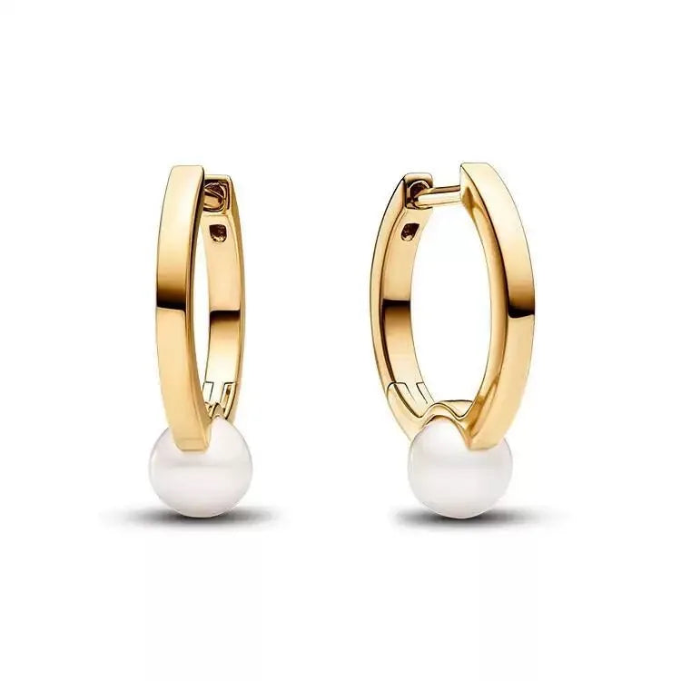 100%925 Pure Silver Classic Water-Drop Heart-Shaped Round Stud