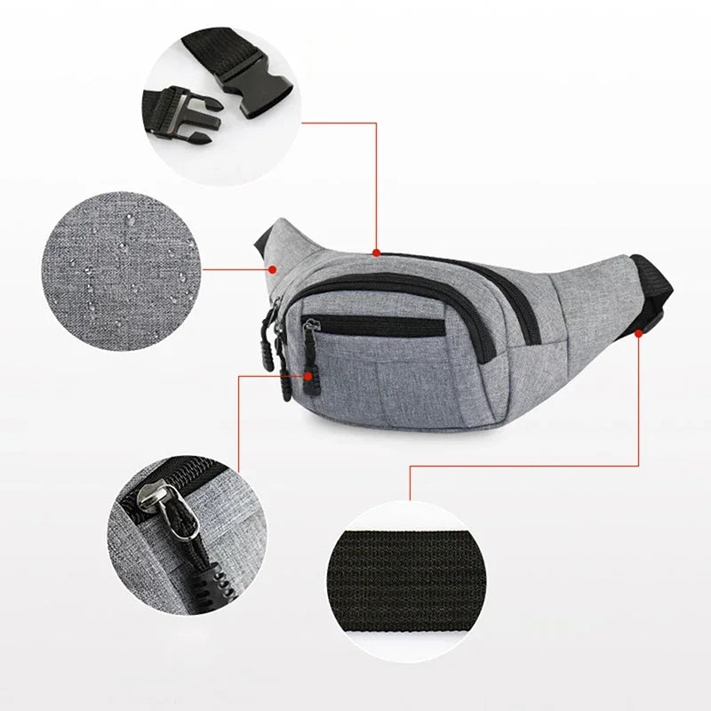 Men's Breast Package Waterproof  Sports Bag  Crossbody Banana Bag