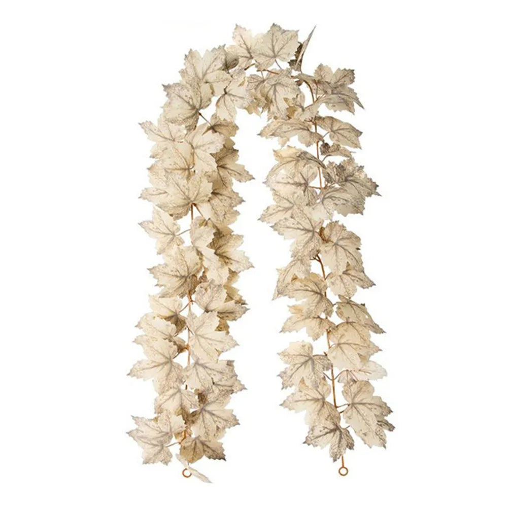 Farmhouse Fall Maples Leaf Garland Artificial Foliage Pumpkin Berry Garland Autumn Hanging Vine Garland Thanksgiving Decor