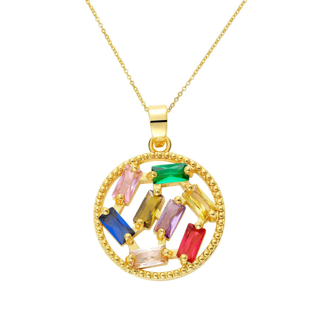 Juya 18K Real Gold Plated Micro Pave Zircon Butterfly Horse Bees Cat Leopard Pendant Necklace For Women Birthday Christmas Gift