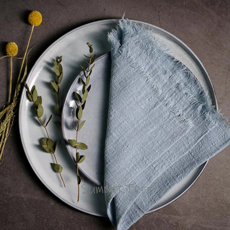 Large Napkins Cotton Gauze 41cm Napkin Muslin Tea Towels Dinner Retro Cheesecloth Wedding Party Rustic Table Decoration 16inch