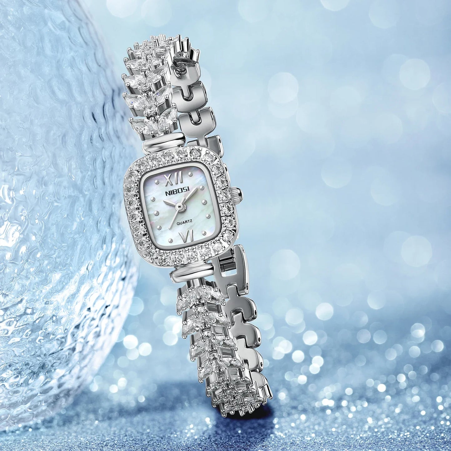 2024 NIBOSI Women Watches Fashionable Diamond Studded Steel Bracelet Quartz Watch For Women'S Watches Luxury Female Clock Relogi