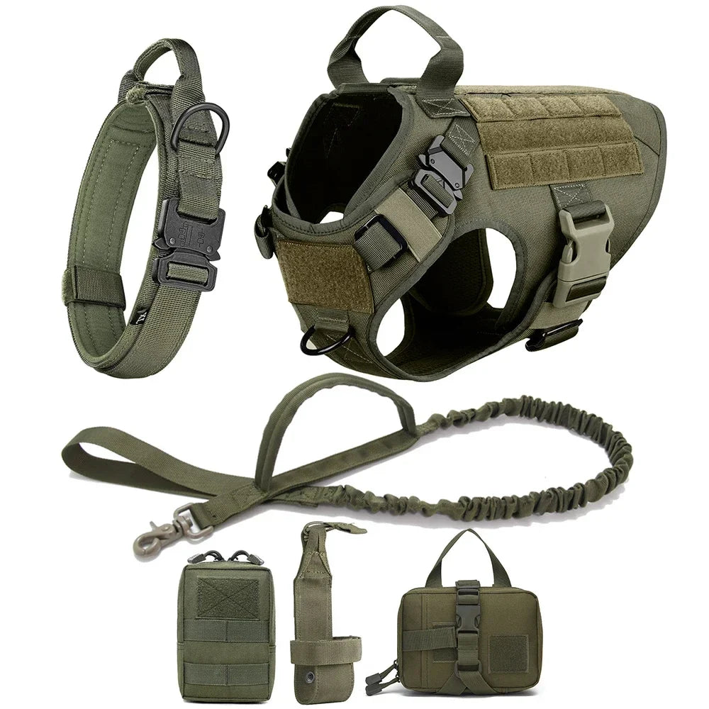 Tactical Vest Pet German Shepherd Golden Retriever Tactical Training Dog Harness and Leash Set For All Breeds Dogs