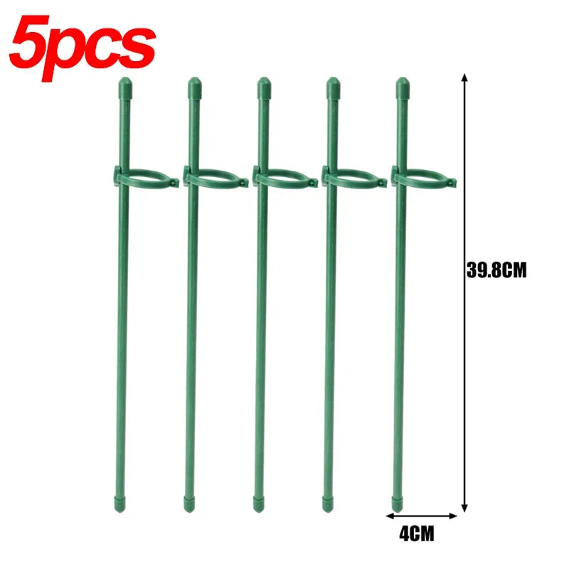 20/5PCS Plant Support Rods Adjustable Plant Stake Orchid Sticks With Clip Flowers Plants Vine Stand Holder Garden Stakes Pole