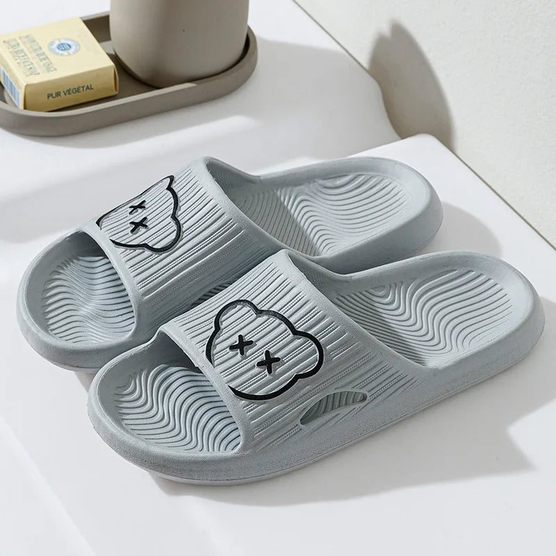 Summer Bathroom Household Slippers Flat Non-slip, Cartoon Flip-flops Beach Women's Sandals Indoor And Outdoor