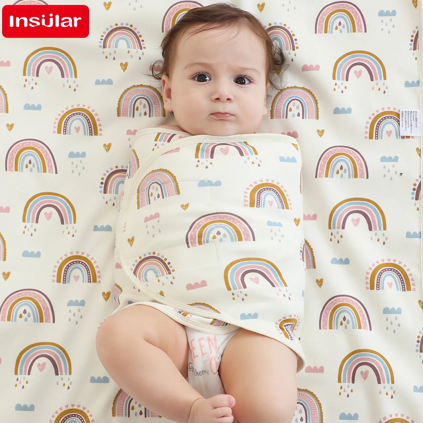 Bilayer Baby Wrap Blanket Newborn Baby Swaddle Tie Anti Startle Jump