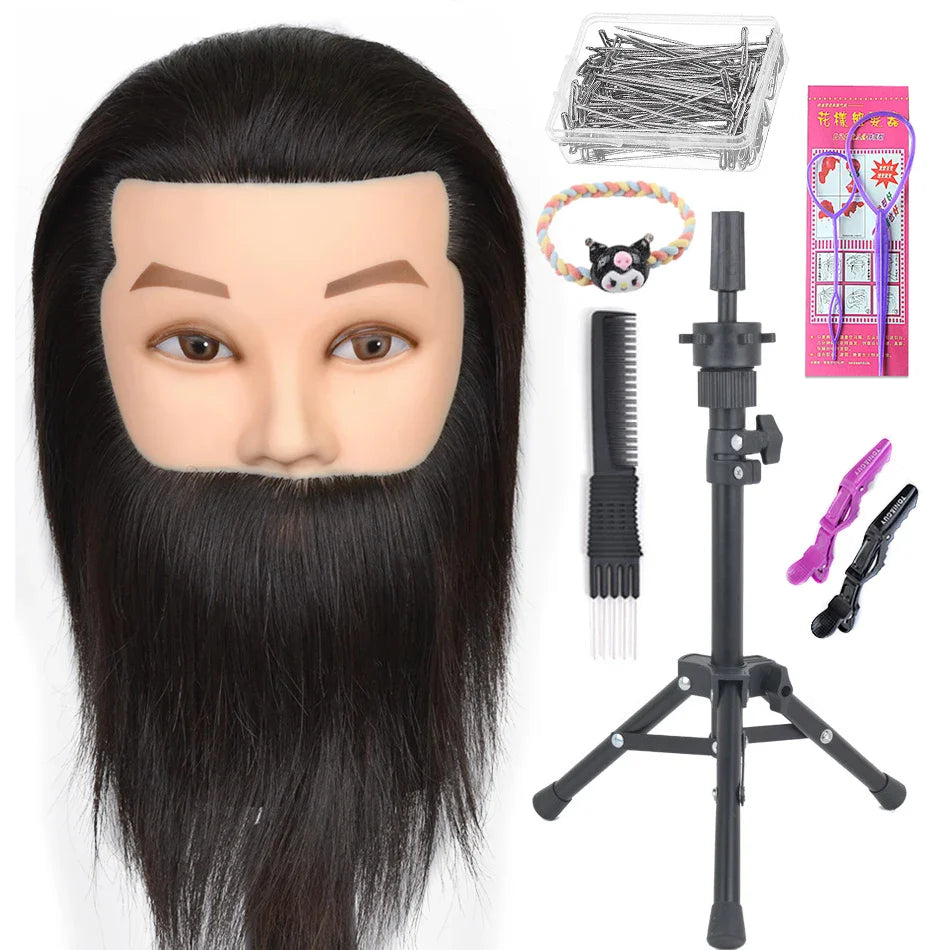 100% Real Human Hair Mannequin ,Styling Heads Cosmetology Practice Heads.