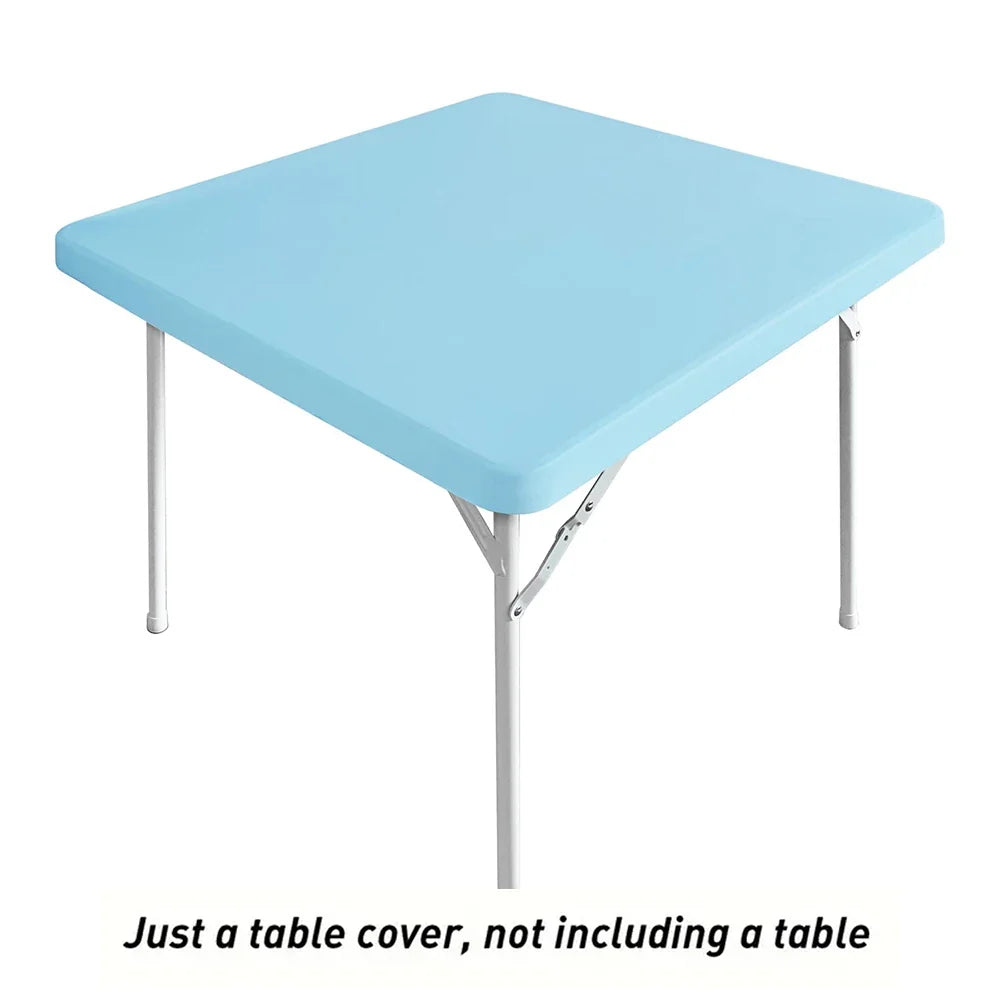 Square Fitted Table Cover Elastic Tablecloth Stretch Spandex Tables Top Cover Table Topper Cap for Dining Kitchen Home Party