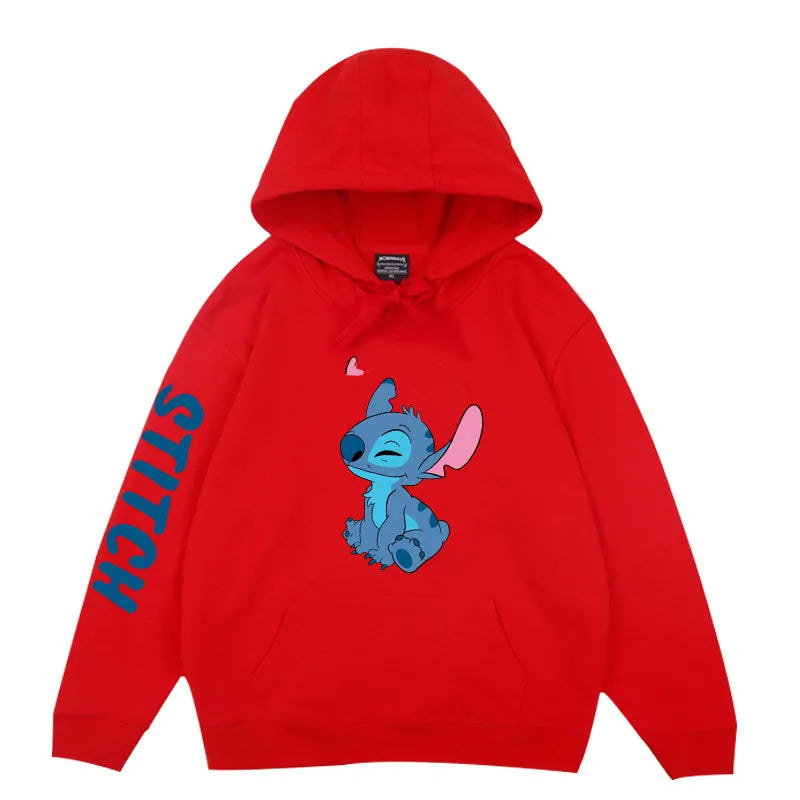 Disney Winter Couples Hoodie Stitch Sweater Loose Jacket Clothes Women's Tops