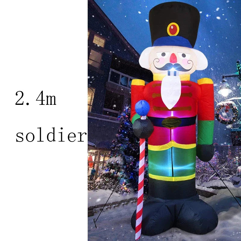 2023 LED Air Inflatable Santa Claus Snowman Elk Outdoor Garden Airblown New Year Christmas Decoration Gift For Kids Children Toy