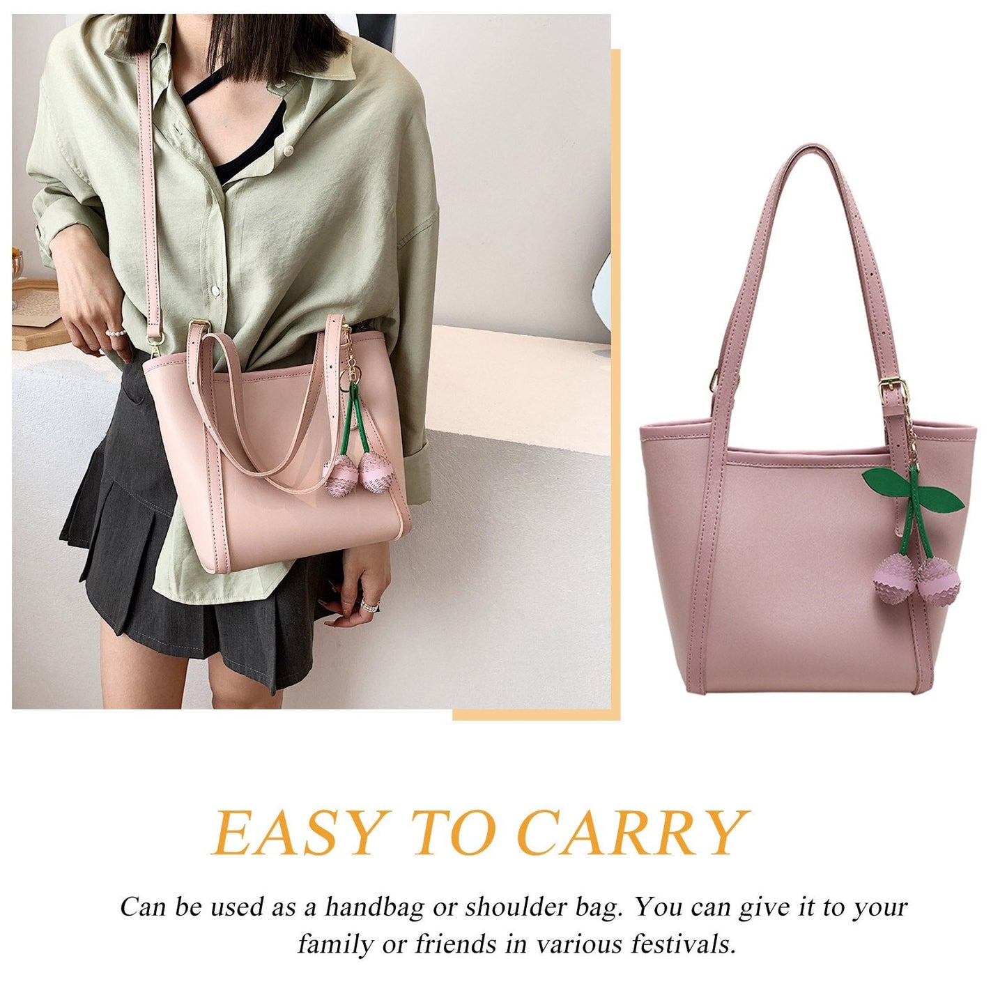 Fashion Exquisite Shopping Bag Casual Women Totes Shoulder Bags Female PU Leather Handbag with Adjustable Strap for Women 2022