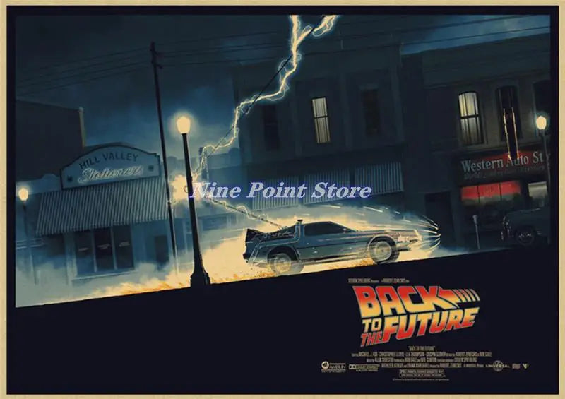 Back to The Future Retro Kraft Poster Decorative DIY Wall Canvas Sticker Home Bar Art Posters Decor