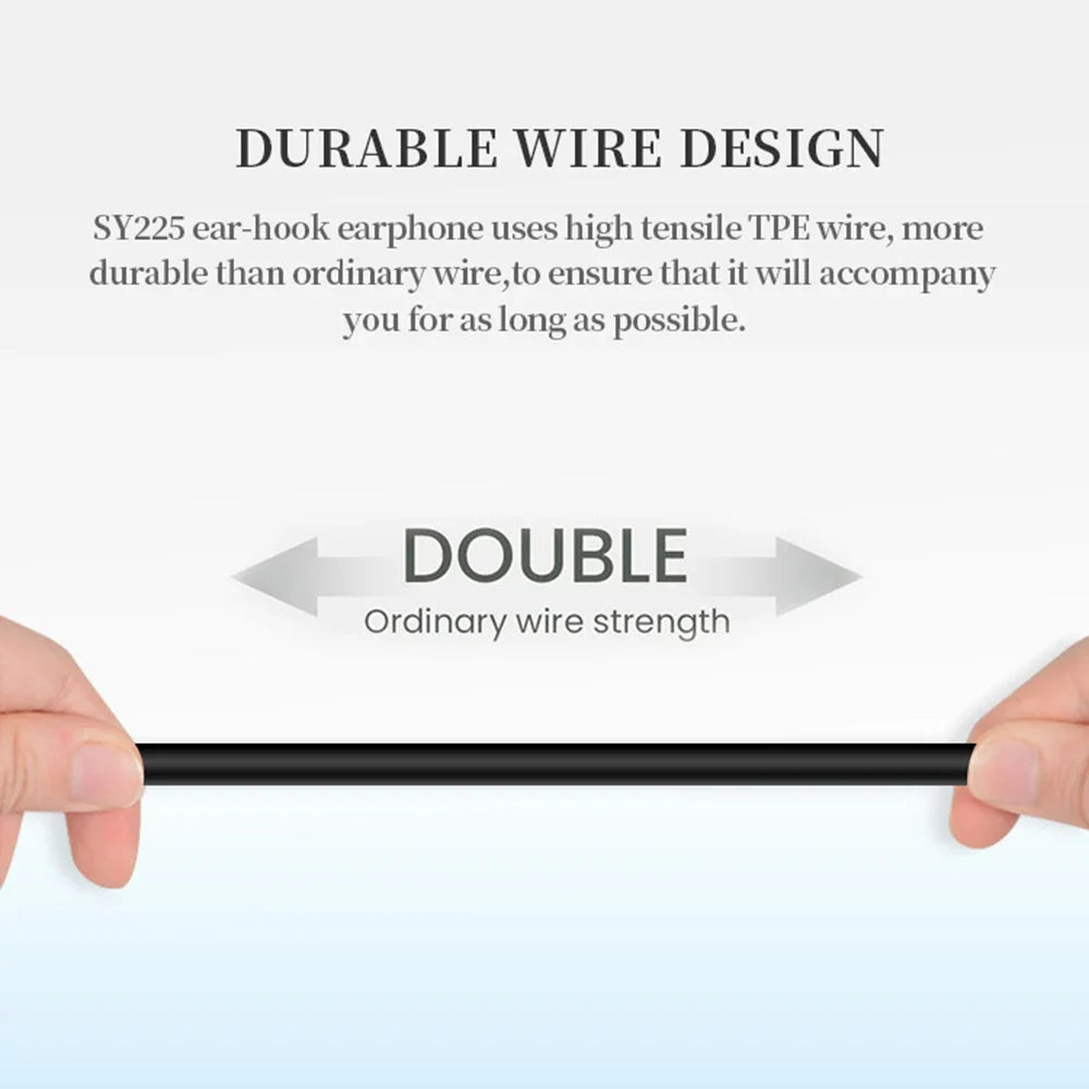 Earhook Wired Earphones Single Side Earphones Portable Headphone 3.5mm Interface Suitable For Phone PC No PTT Microphone