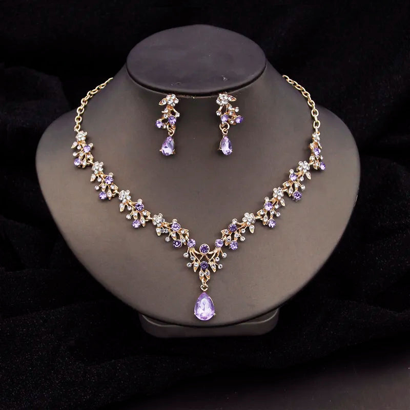 Baroque Tiaras Bridal Jewelry Sets Luxury Crown Earrings Choker Necklace Set Women Wedding Dress Bride Jewelry Set Accessory