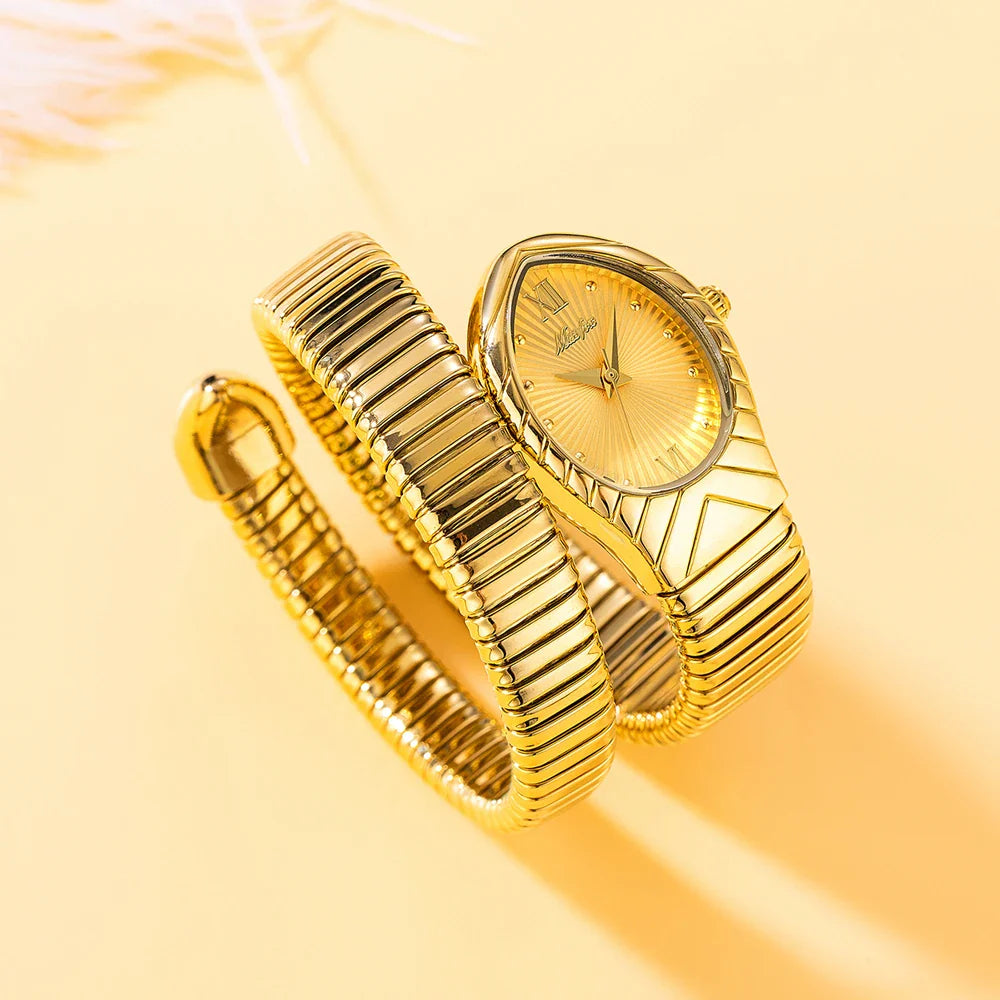 Top Brand MISSFOX Women's Watches New Quartz Snake Shape Simple Ladies Watch Fashion Unique Strap Waterproof Wristwatches