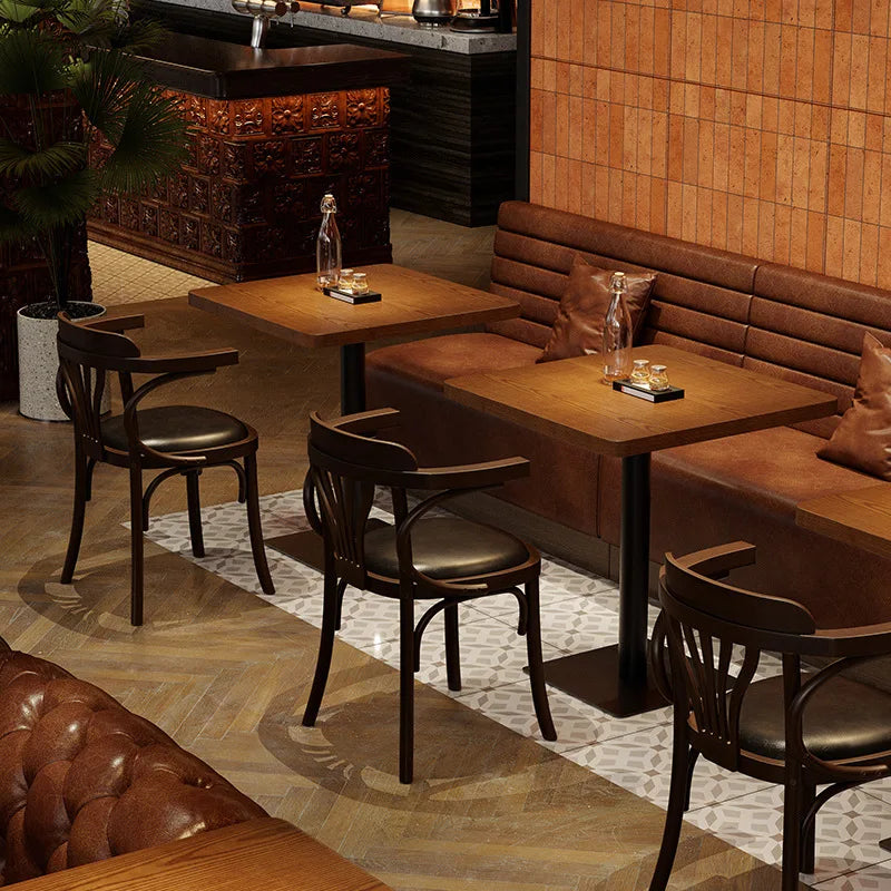 Retro Bar Dining Table and Chair Combination, Booth Table Chair, Dining