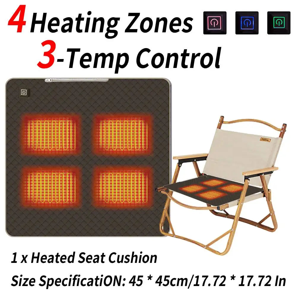 Winter Camping Gear- Sleeping Electric Heating Pads 3 Temp Adjustament Heating Cushion Pad Cold Resistant for Outdoor Sports Mat