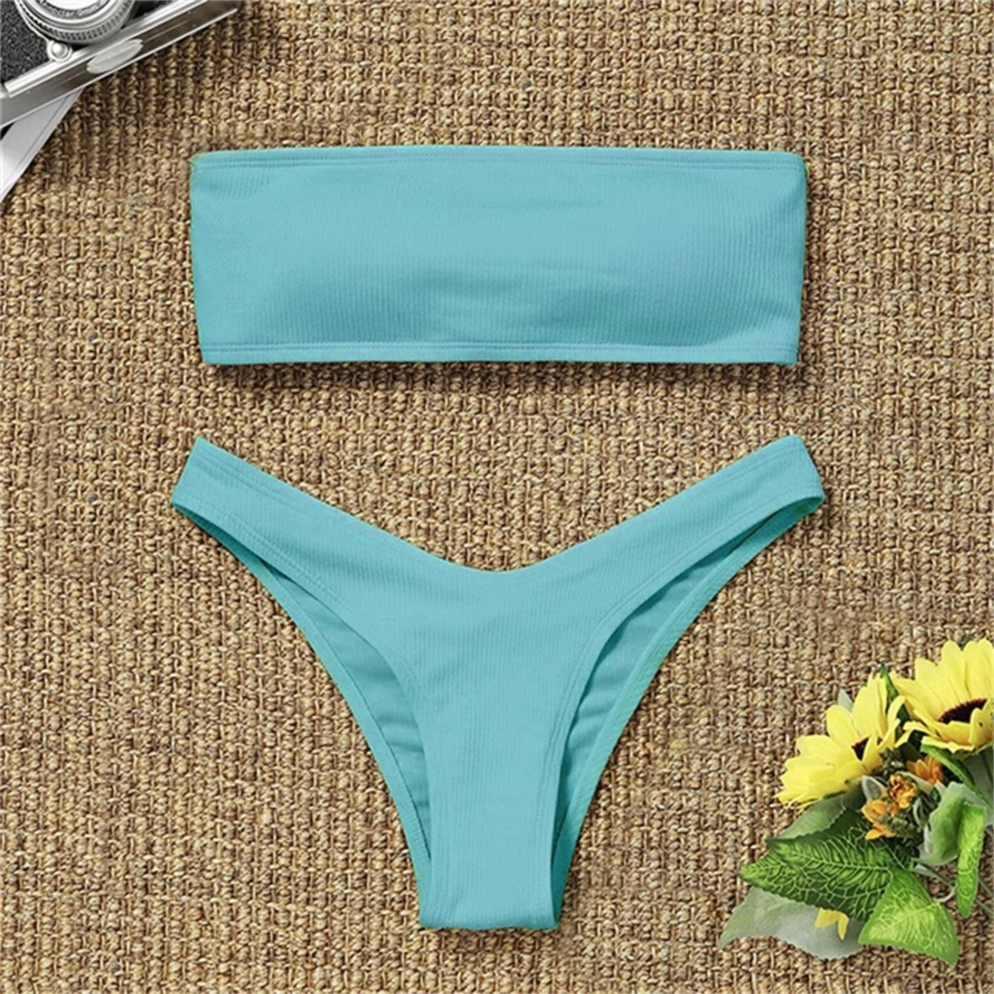Women'S Bikini High Waisted Tummy Control Two Piece Swimsuit Plus Size Comfortable Swimwear Brazilian Bathing Suit  купальник